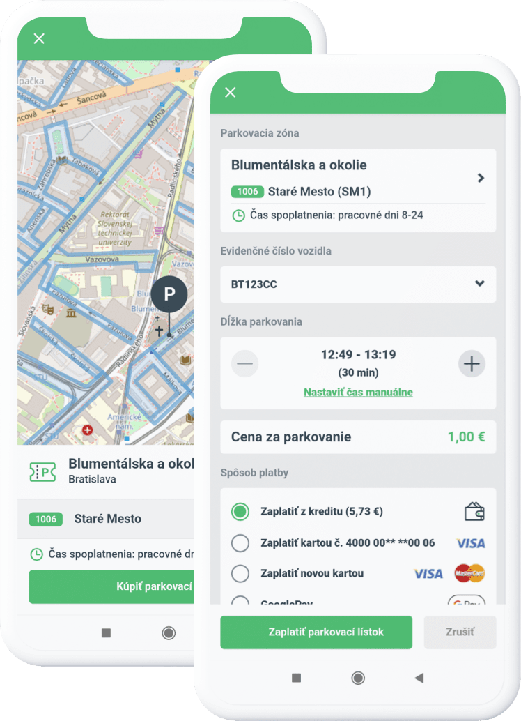 Elektronický parkovací lístok cez aplikáciu Ubian